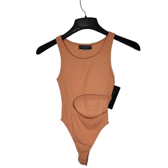 Alphalete Monarch Collection Women's Cut Out Sandstone Bodysuit Size S - Picture 2 of 9
